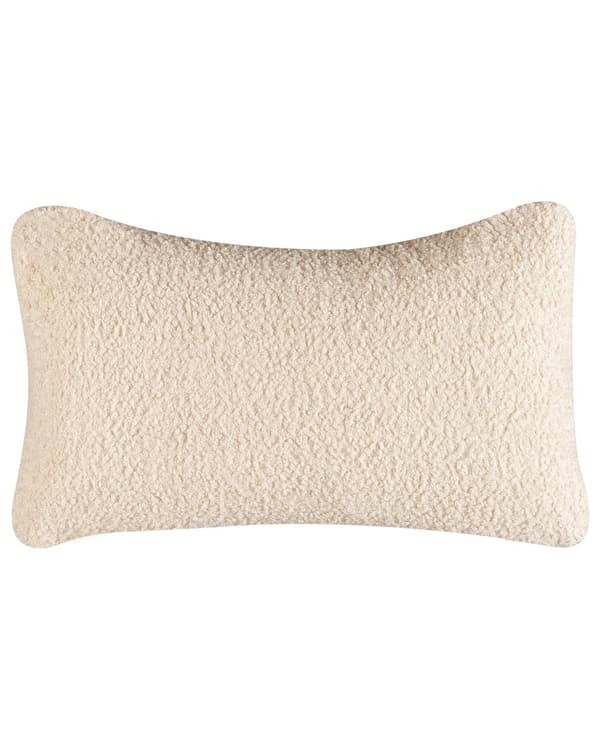 Fåtölj Beige Boucle Tyg Mjuk Nubby Svarta Ben Böjd Rygg Retro Glam Art Decor Style