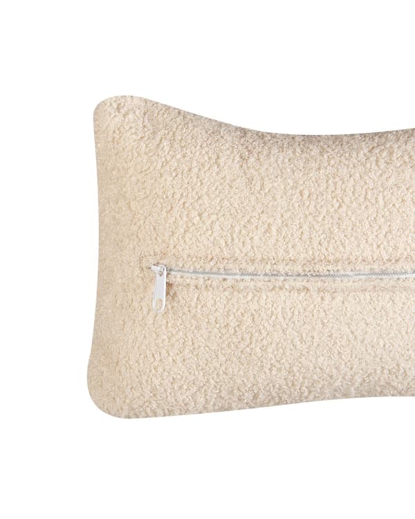 Fåtölj Beige Boucle Tyg Mjuk Nubby Svarta Ben Böjd Rygg Retro Glam Art Decor Style