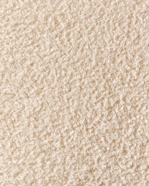 Fåtölj Beige Boucle Tyg Mjuk Nubby Svarta Ben Böjd Rygg Retro Glam Art Decor Style