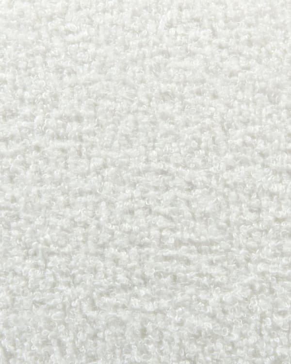 Fåtölj Vit Kräm Boucle Tyg Mjukt Nubby Svart Bas Svängbar 360° Retro Glam Art Decor Style