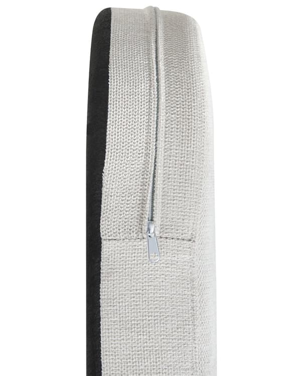 Fåtölj Vitt tyg Mjuk klädsel Svarta ben med nackstöd Ryggstöd Retro Glam Art Decor Style
