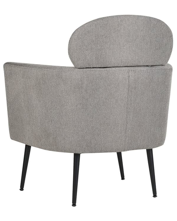 Fåtölj Taupe tyg mjuk klädsel Svarta ben med nackstöd Ryggstöd Retro Glam Art Decor Style