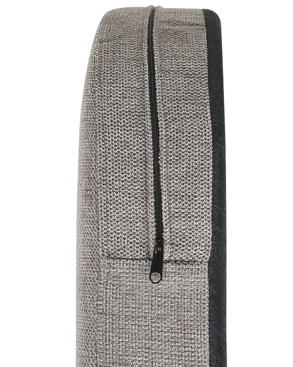 Fåtölj Taupe tyg mjuk klädsel Svarta ben med nackstöd Ryggstöd Retro Glam Art Decor Style
