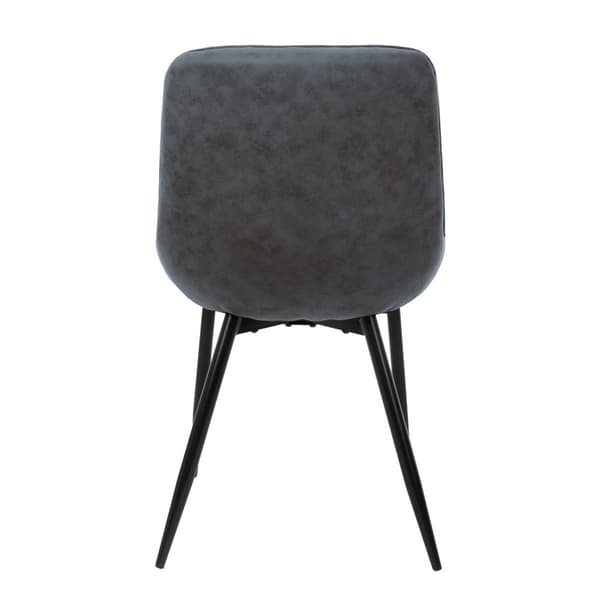 ML-Design 4-delat set matsalsstolar med rygg- och armstöd; antracit; sits i PU-konstläder; metallben; köksstolar; vardagsrumstolar; stoppad stol