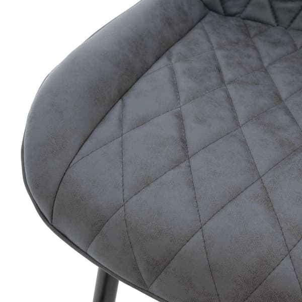 ML-Design 4-delat set matsalsstolar med rygg- och armstöd; antracit; sits i PU-konstläder; metallben; köksstolar; vardagsrumstolar; stoppad stol