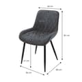 Miniatyrbild 6 av 6: ML-Design 4-delat set matsalsstolar med rygg- och armstöd; antracit; sits i PU-konstläder; metallben; köksstolar; vardagsrumstolar; stoppad stol