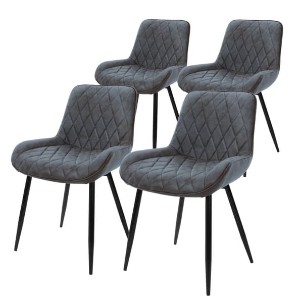 ML-Design 4 kpl ruokailutuolit; selkä- ja käsinojilla; antrasiitti; PU-tekonahka istuin; metallijalat; keittiötuolit; olohuonetuolit; pehmustettu
