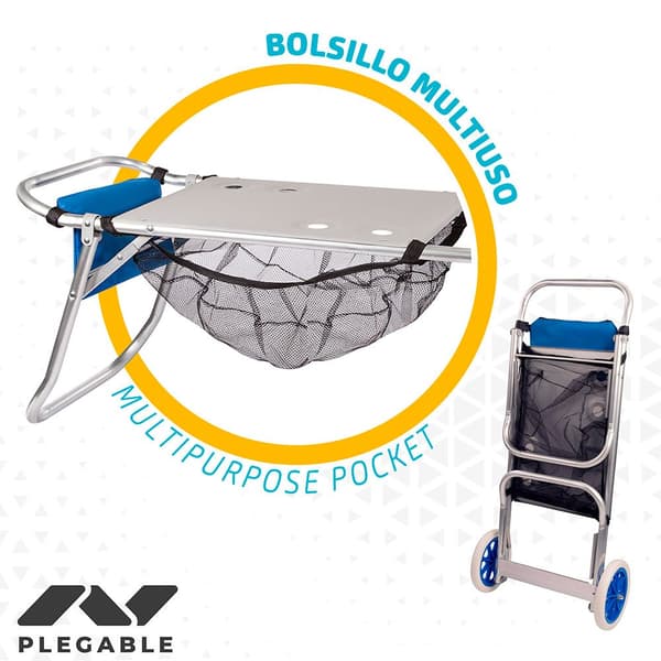 Aktive Chair Mover Trolley Beach 52x37x105 Cm Blå,Grå