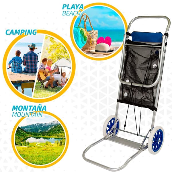 Aktive Chair Mover Trolley Beach 52x37x105 Cm Blå,Grå