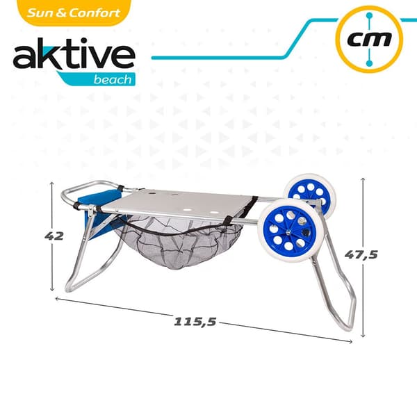 Aktive Chair Mover Trolley Beach 52x37x105 Cm Blå,Grå