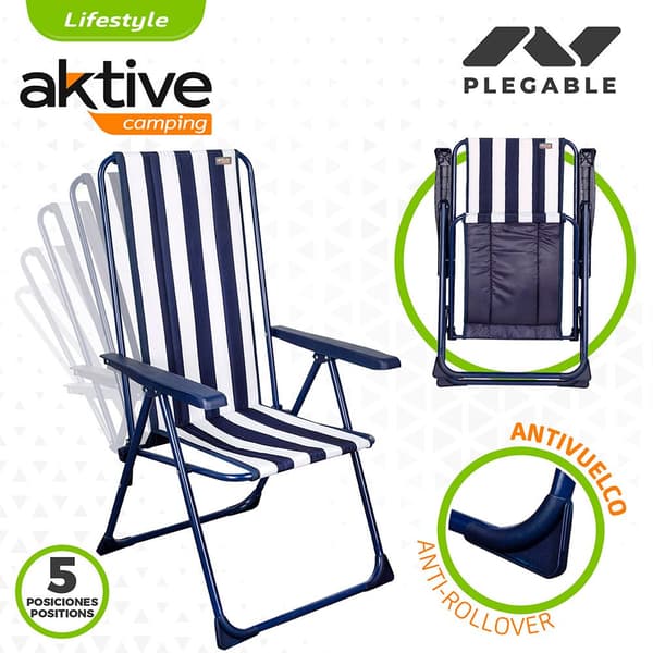 Aktive Telttatuoli 5 59x59x105 Cm 59x59x105 Cm Valkoinen,Sininen 59 x 59 x 105 cm