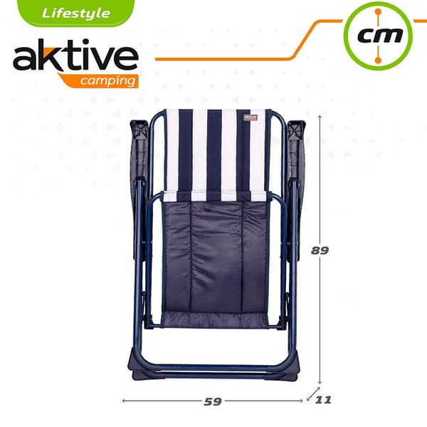 Aktive Telttatuoli 5 59x59x105 Cm 59x59x105 Cm Valkoinen,Sininen 59 x 59 x 105 cm