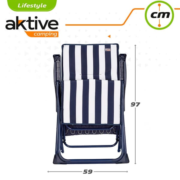 Aktive Fällbar Solsäng-placera 5 Vit,Blå 59 x 59 x 109 cm