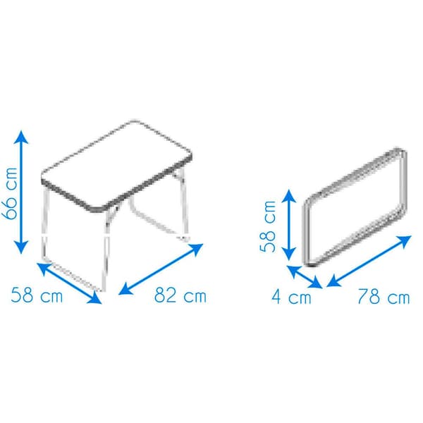 Solenny Sammenklappeligt Campingbord Durolac 82x58x66 Cm Brun,Sort