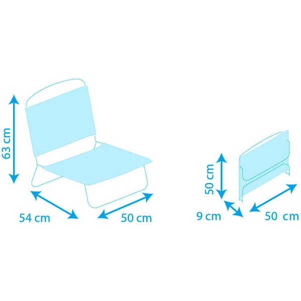 Solenny Lav Aluminium Foldestol 63x54x50cm Blå