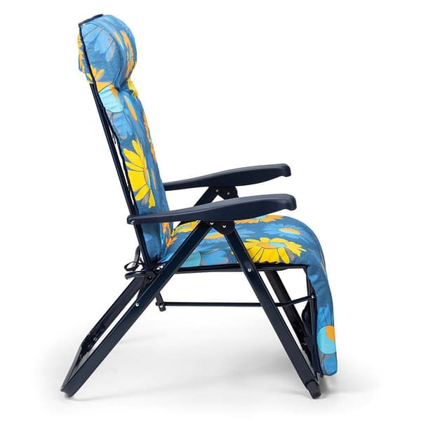 Solenny Fällbar Solsäng Super-relax 6-position 114x86x62cm Blå