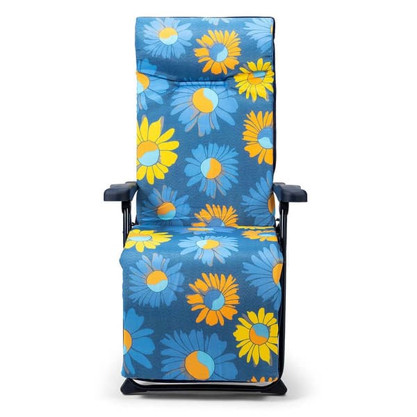 Solenny Fällbar Solsäng Super-relax 6-position 114x86x62cm Blå