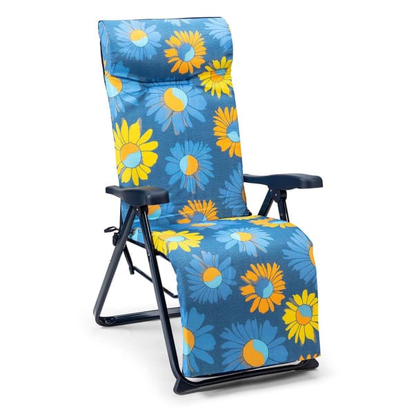 Solenny Fällbar Solsäng Super-relax 6-position 114x86x62cm Blå