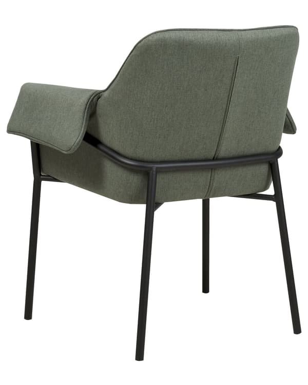 Lenestol Mørkegrønn Stoff Svarte metallben Moderne design Dekorativ Hvilestol