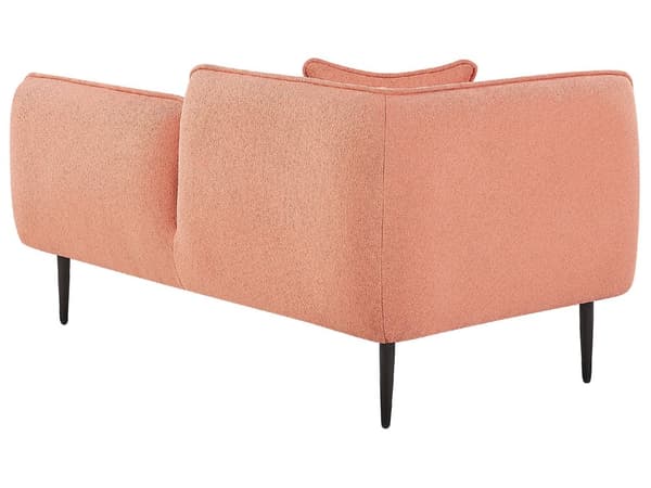 Sjeselong Ferskenrosa Bouclé Metallben Venstrevendt Ekstra pute Moderne design Daybed