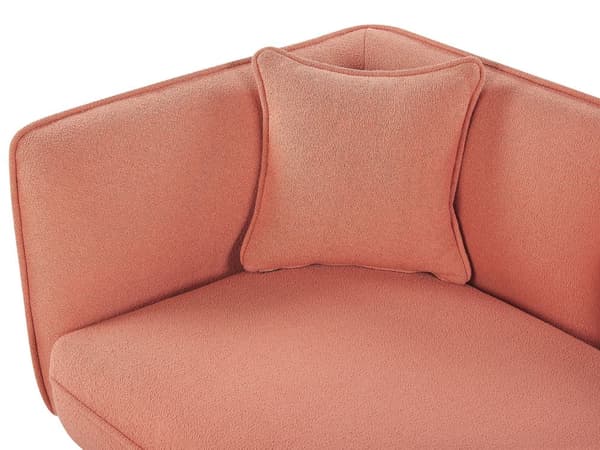 Sjeselong Ferskenrosa Bouclé Metallben Venstrevendt Ekstra pute Moderne design Daybed
