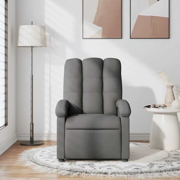 vidaXL Massagefåtölj mörkgrå tyg