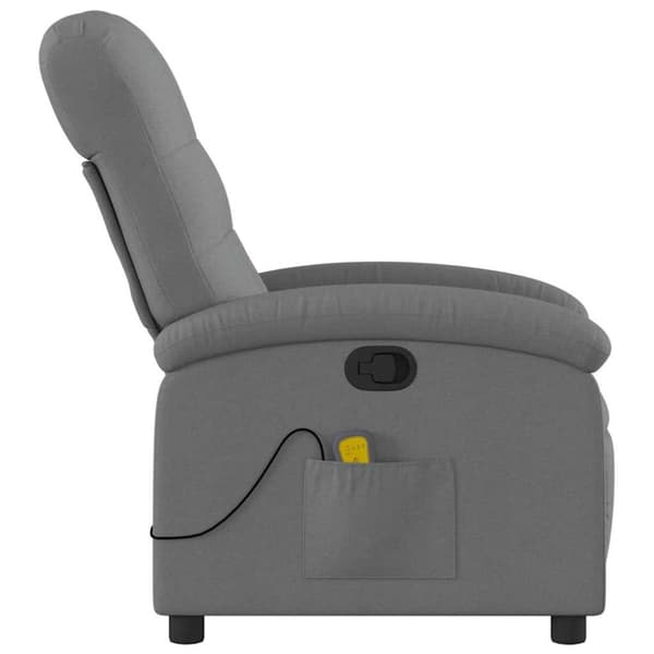 vidaXL Massagefåtölj mörkgrå tyg