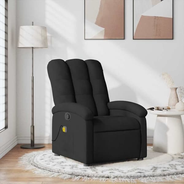 vidaXL Massagefåtölj svart tyg
