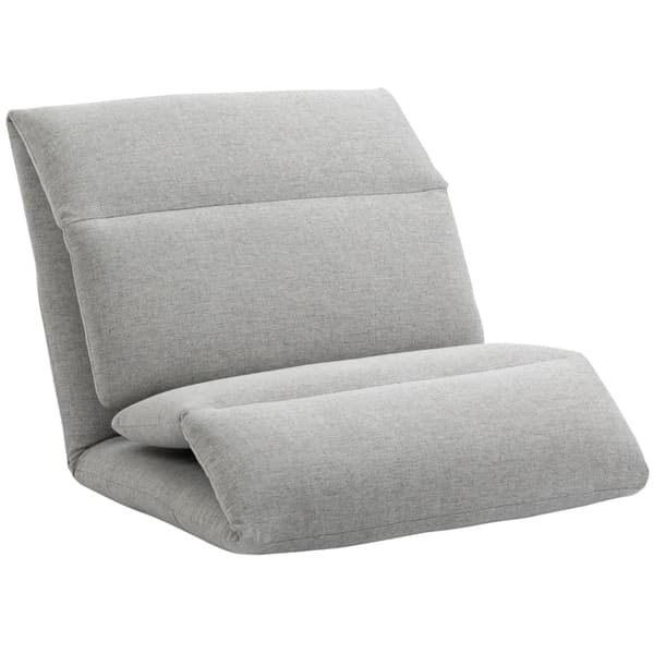 Rootz gulvstol - gæstemadras - 5 niveauer - loungestol - tyk polstring - linnedlook - åndbart ydre materiale - robust stålstel - lysegrå - 72W x 71D x