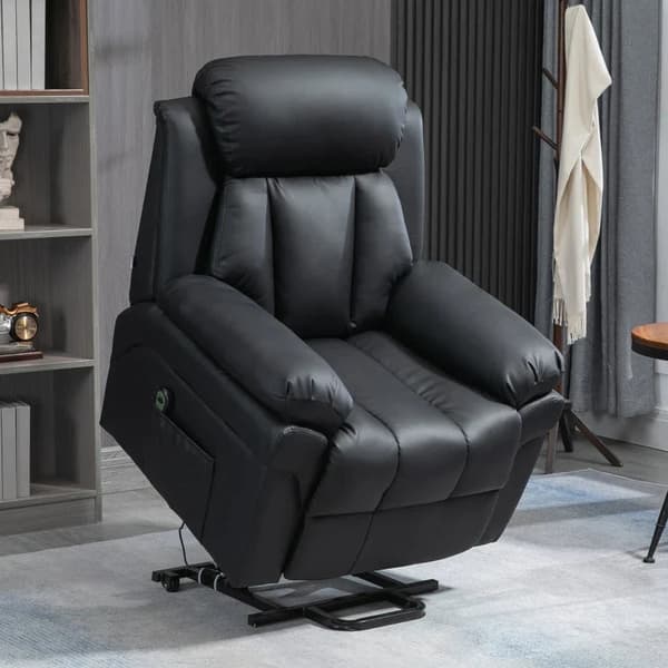 Rootz Relaxation Chair - Ståhjälp - Inklusive fotstöd - Elektrisk TV-stol - Sidoficka - Nackstöd - 1 Fjärrkontroll - Flerskiktsbräda - Konstläder - Sv