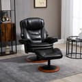 Miniatyrbild 2 av 6: Rootz Relax Chair med Ottoman - Liggstol - 360° roterande - Justerbart ryggstöd - Svart + Brun - 94Lx98Wx104Hcm