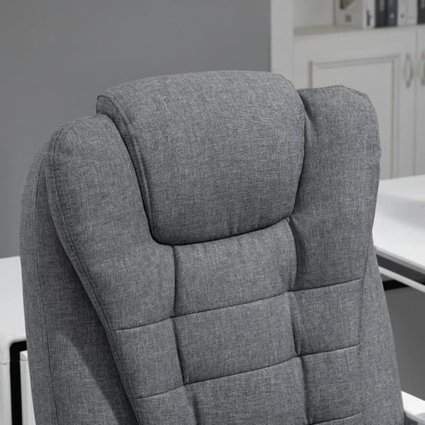 Rootz Kontorstol - Fold-out fodstøtte - Executive Chair - Computer drejelig rullende - Justerbart ryglæn - Task Recliner Home - Linen Look - Grå - 65L