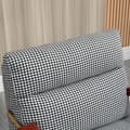 Miniatyrbillede 4 af 6: Rootz Lænestol - Retro Design - Accent Stol - Houndstooth-mønster - Linned Polyester - Træelementer - Fjederkerne - Sort + Hvid - 72L x 81,5W x 87,5H