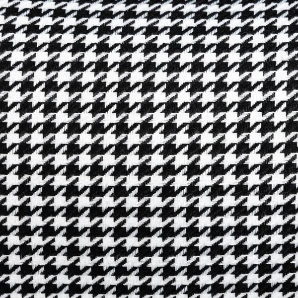 Rootz Lænestol - Retro Design - Accent Stol - Houndstooth-mønster - Linned Polyester - Træelementer - Fjederkerne - Sort + Hvid - 72L x 81,5W x 87,5H