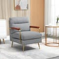 Miniatyrbillede 2 af 6: Rootz Lænestol - Retro Design - Accent Stol - Houndstooth-mønster - Linned Polyester - Træelementer - Fjederkerne - Sort + Hvid - 72L x 81,5W x 87,5H