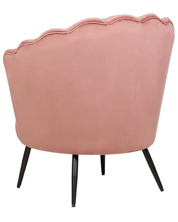 Fåtölj Rosa sammet Nymodig form Metallben Retro