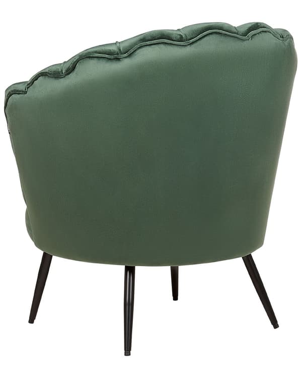 Lænestol Grøn Velour Metalben Retro Stil