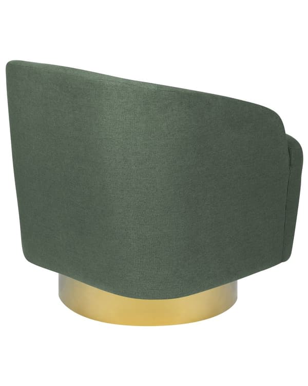 Lænestol Lysegrå Boucle Stof Blød Nubby Guld Base Drejelig 360° Retro Glamourøs Art Deco Stil