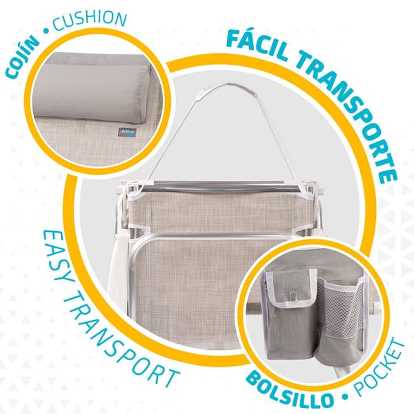 Aktive Multi Position Hopfällbar Stol I Aluminium Beach Beige
