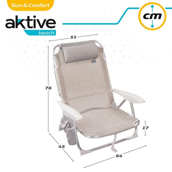Aktive Multi Position Hopfällbar Stol I Aluminium Beach Beige