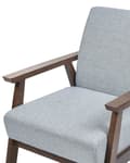 Miniatyrbilde 6 av 8: Lenestol Lysegrå Polyester Stofftrekk Treramme Armlener Retro design Stue Hvilestol