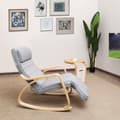 Miniatyrbillede 5 af 8: Rootz afslapningsstol - Fodstøtte - God belastningskapacitet - Høj siddekomfort - Træ af høj kvalitet - Ergonomisk formet - Birketræ-skum-imiteret lin