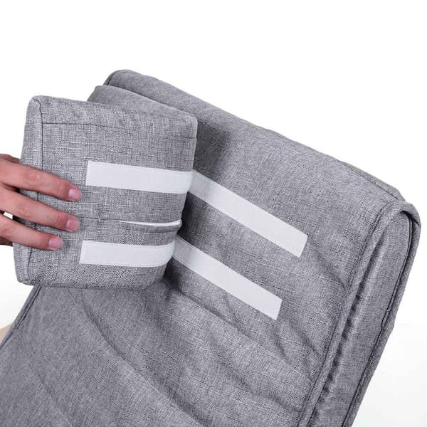 Rootz gyngestol - God bæreevne - Høj siddekomfort - Træ af høj kvalitet - Ergonomisk formet - Birketræ-skum-imiteret linned - Grå - 67 x 115 x 91 cm
