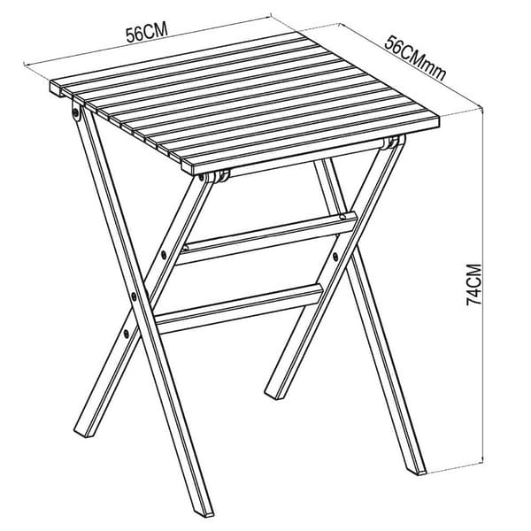 Chillvert Fsc Eucalyptus Foldebar Bord Milan 56x56 Cm Brun