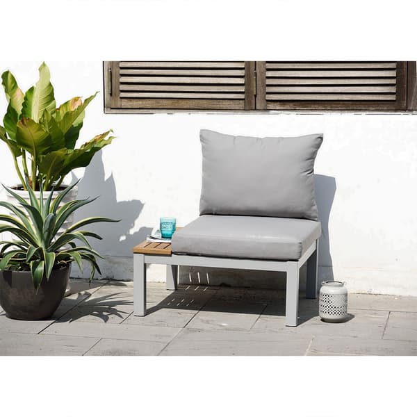 Chillvert Fsc Eukalyptus-ja Alumiinipuutarhasohva Bergamo 78.20x76.6x730 Cm Harmaa