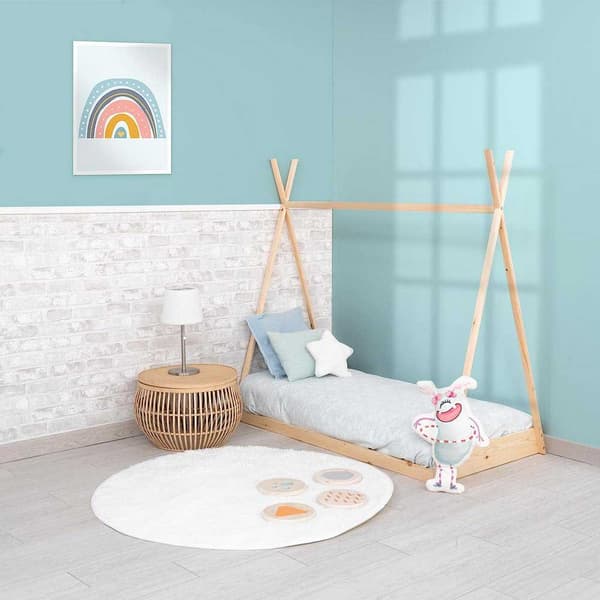 Robin Cool Säng Med Lysdioder Garland Montessori Method Tipi Dreams Brun 75x145x140 cm