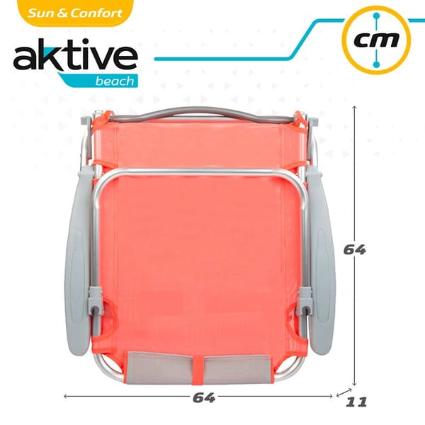 Aktive Foldning I Flere Positioner Beach Beach Stol Med Hynde Orange