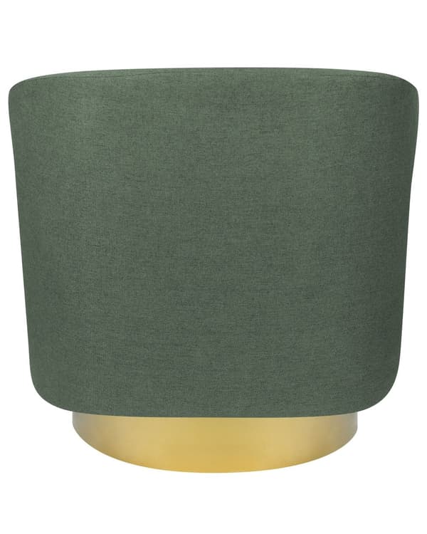 Lenestol Lysegrå Stoff Gullunderstell Svingbar 360° Retro Glamour Art Deco Stil