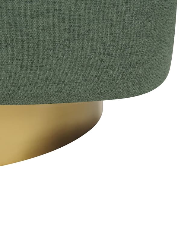 Lenestol Lysegrå Stoff Gullunderstell Svingbar 360° Retro Glamour Art Deco Stil