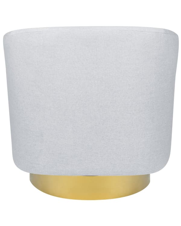 Lenestol Lysegrå Stoff med Gullunderstell svingbar 360° Retro Glamour Art Deco stil